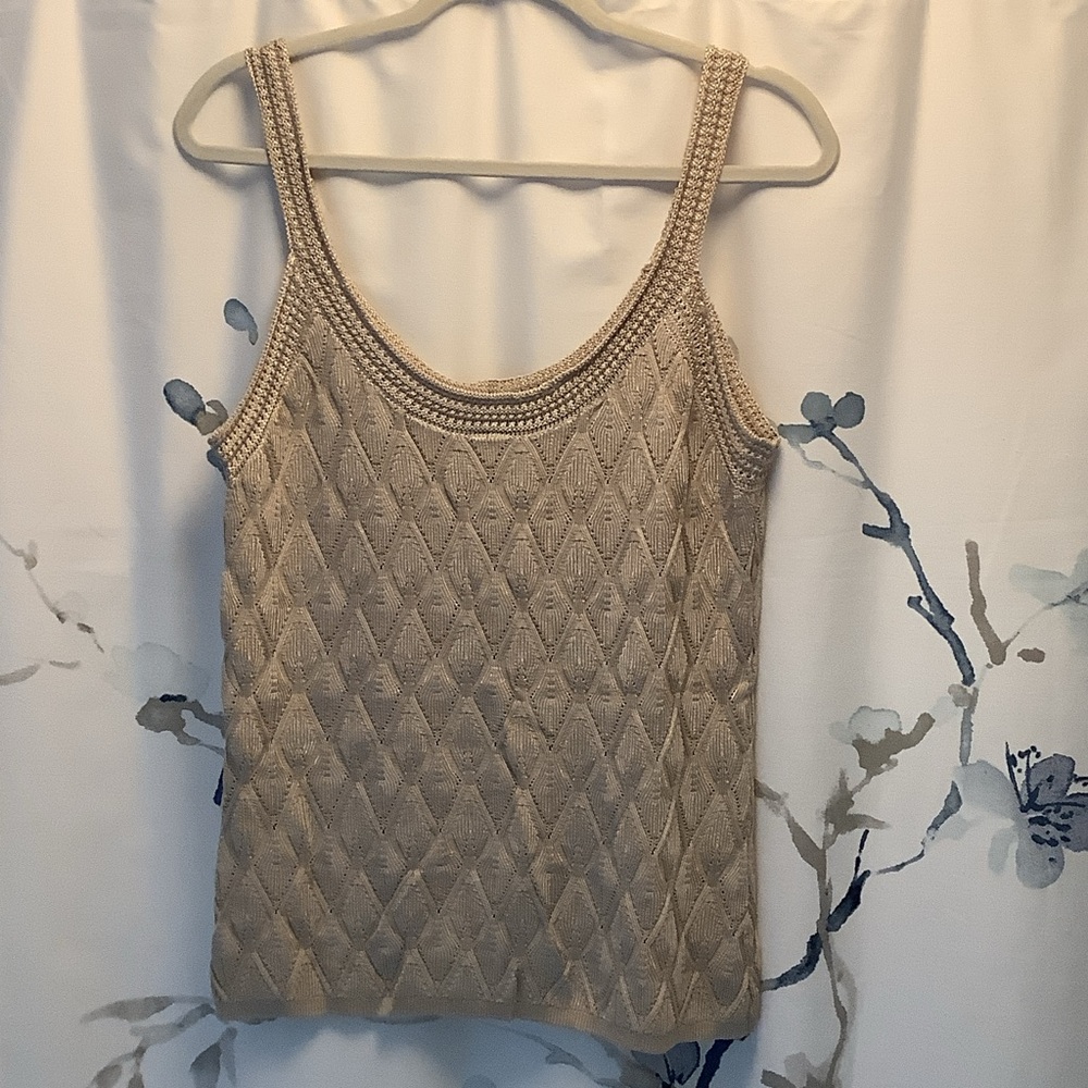 WHBMBeige Knit Sleeveless Top